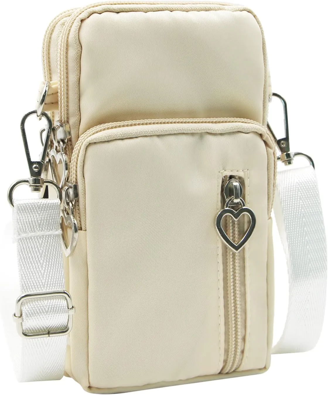 JUMISEE 3-Layers Crossbody Bag Cellphone Pouch Armband Wallet Nylon Smartphone Purse