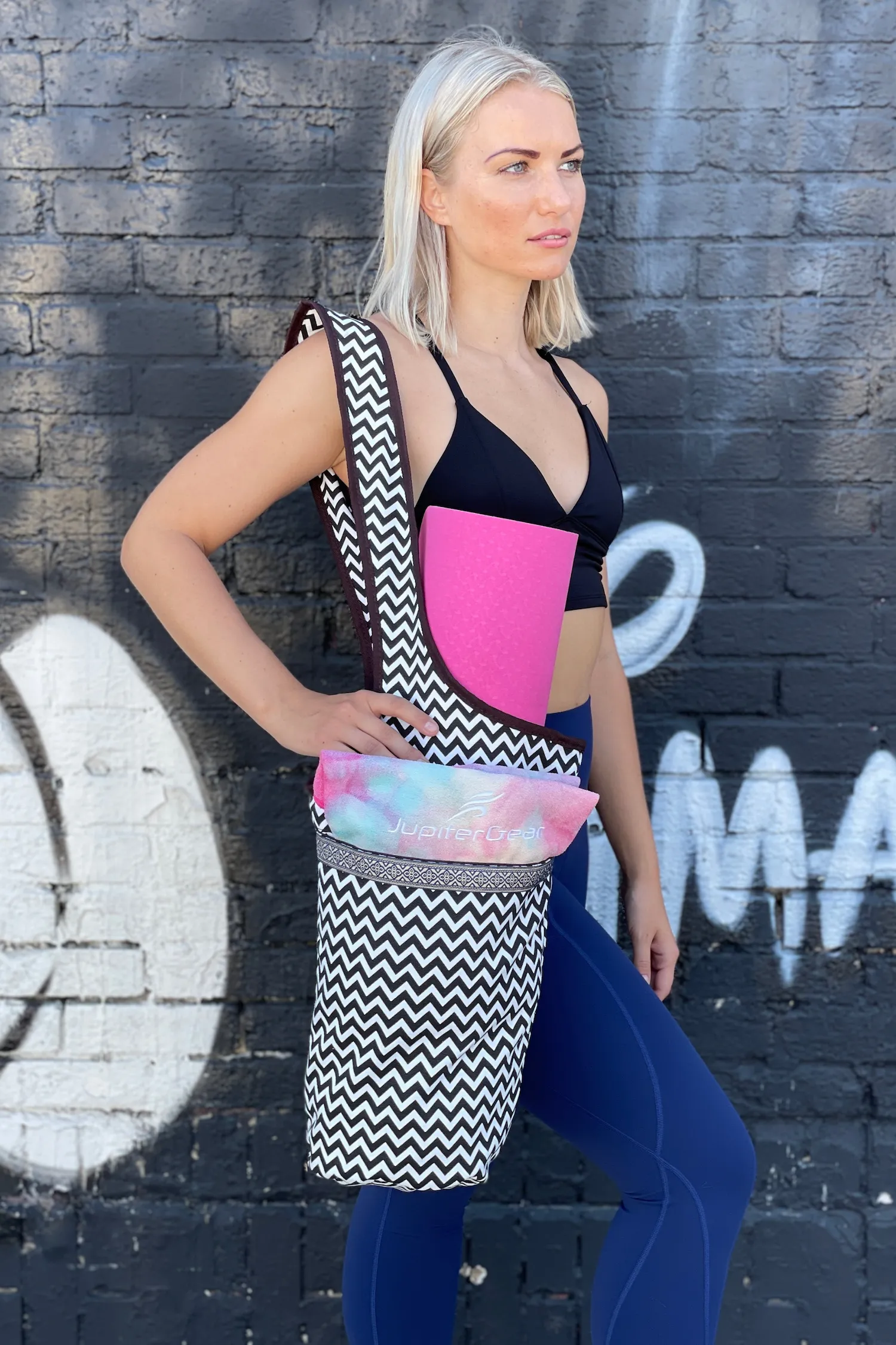 JupiterGear Yoga Mat Carrying Tote Bag with Large Size Pockets | Multipurpose and Fit Most Size Mats