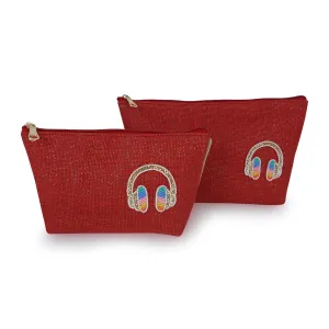 Jute Makeup Pouch (Headphone)