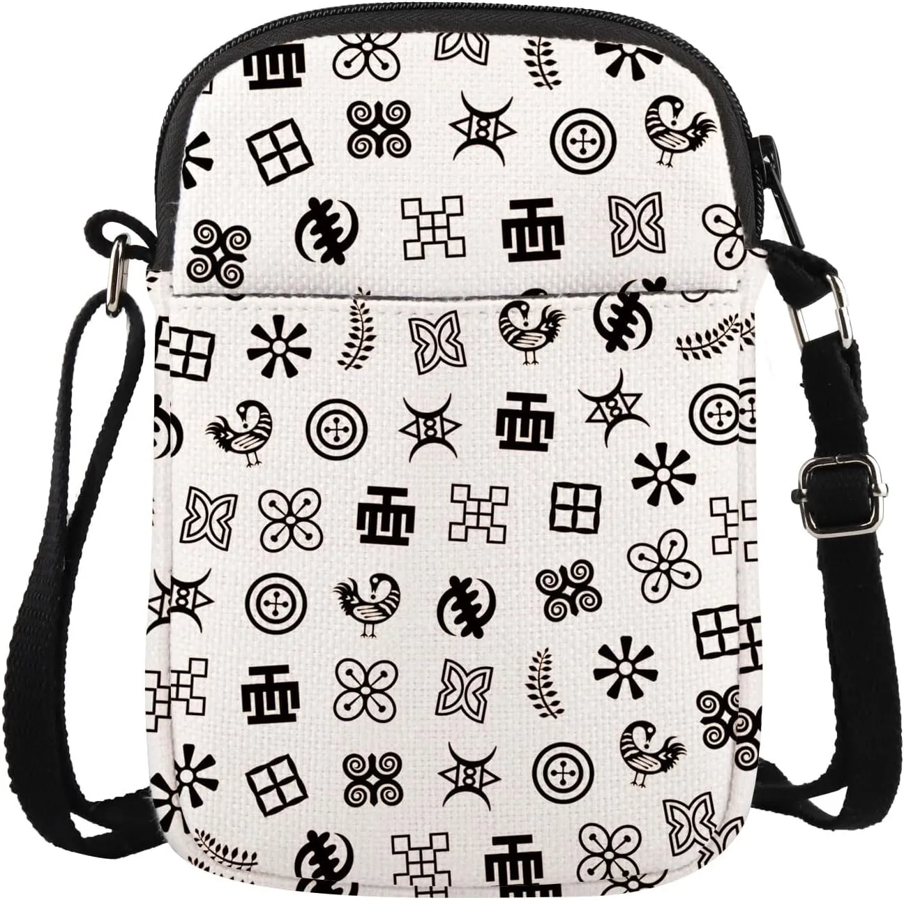 JXGZSO Adinkra Symbols Shoulder Bag Ghana Akan Culture Symbology Crossbody Bag Africa Lovers Gift African Gift