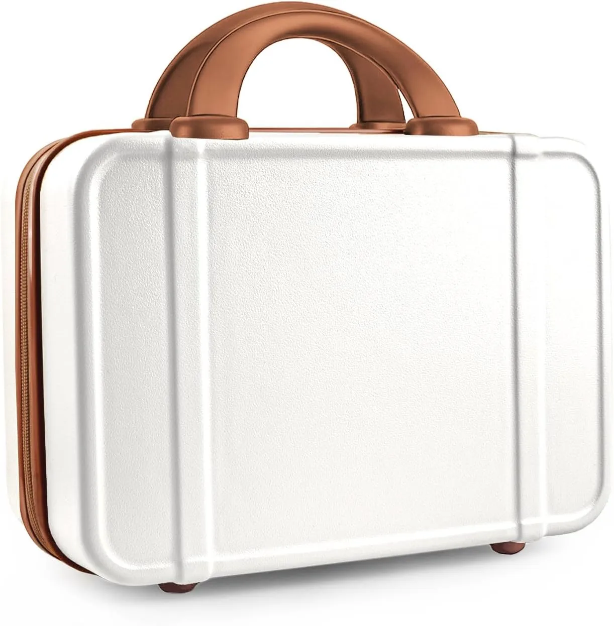 JZRSuitcase 13 Inch Hard Shell Portable Makeup Case Travel Cosmetic Organizer with Elastic Bands, Mini Carry-On ABS Toiletry Bag for Women