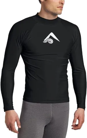 Kanu Surf Platinum Rashguard UPF 50  Sun Protection Long Sleeve Swim Shirts for Men-Premium Rash Guard for Men