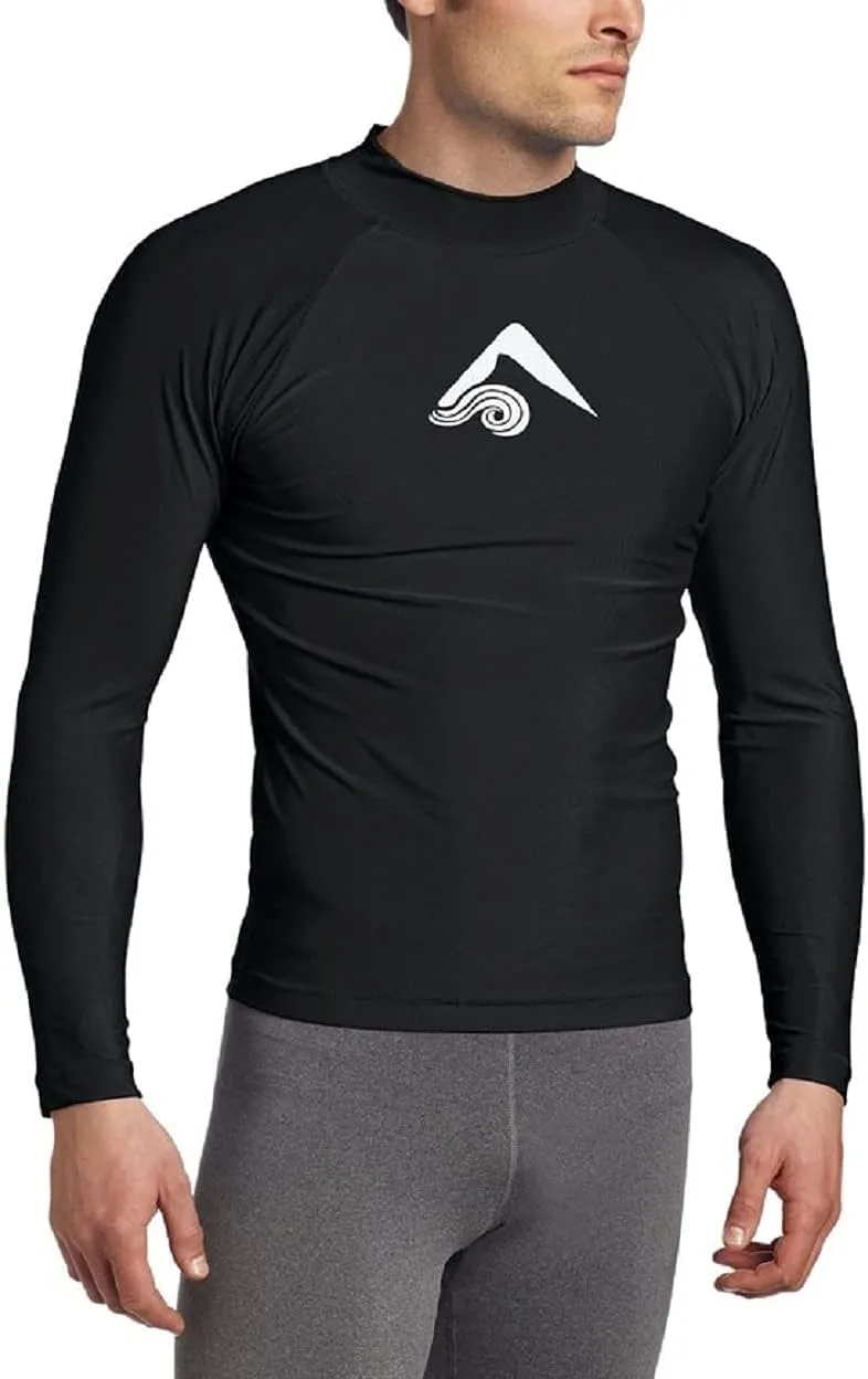 Kanu Surf Platinum Rashguard UPF 50  Sun Protection Long Sleeve Swim Shirts for Men-Premium Rash Guard for Men
