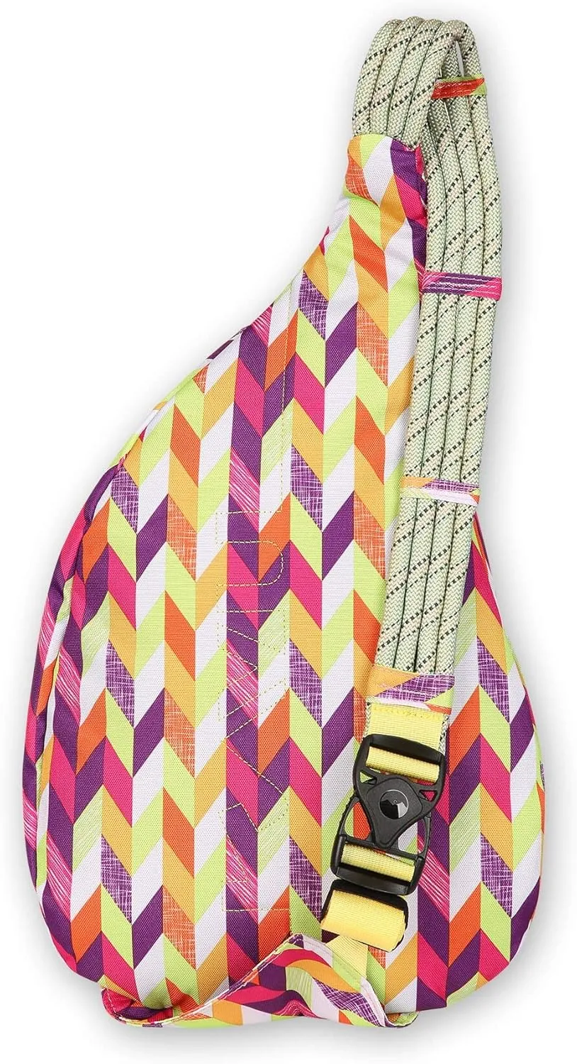 KAVU Original Rope Sling Bag Polyester Crossbody Backpack - Chevron Punch