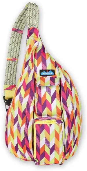 KAVU Original Rope Sling Bag Polyester Crossbody Backpack - Chevron Punch