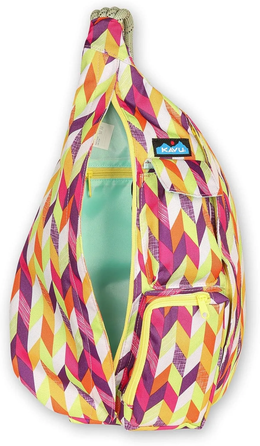KAVU Original Rope Sling Bag Polyester Crossbody Backpack - Chevron Punch