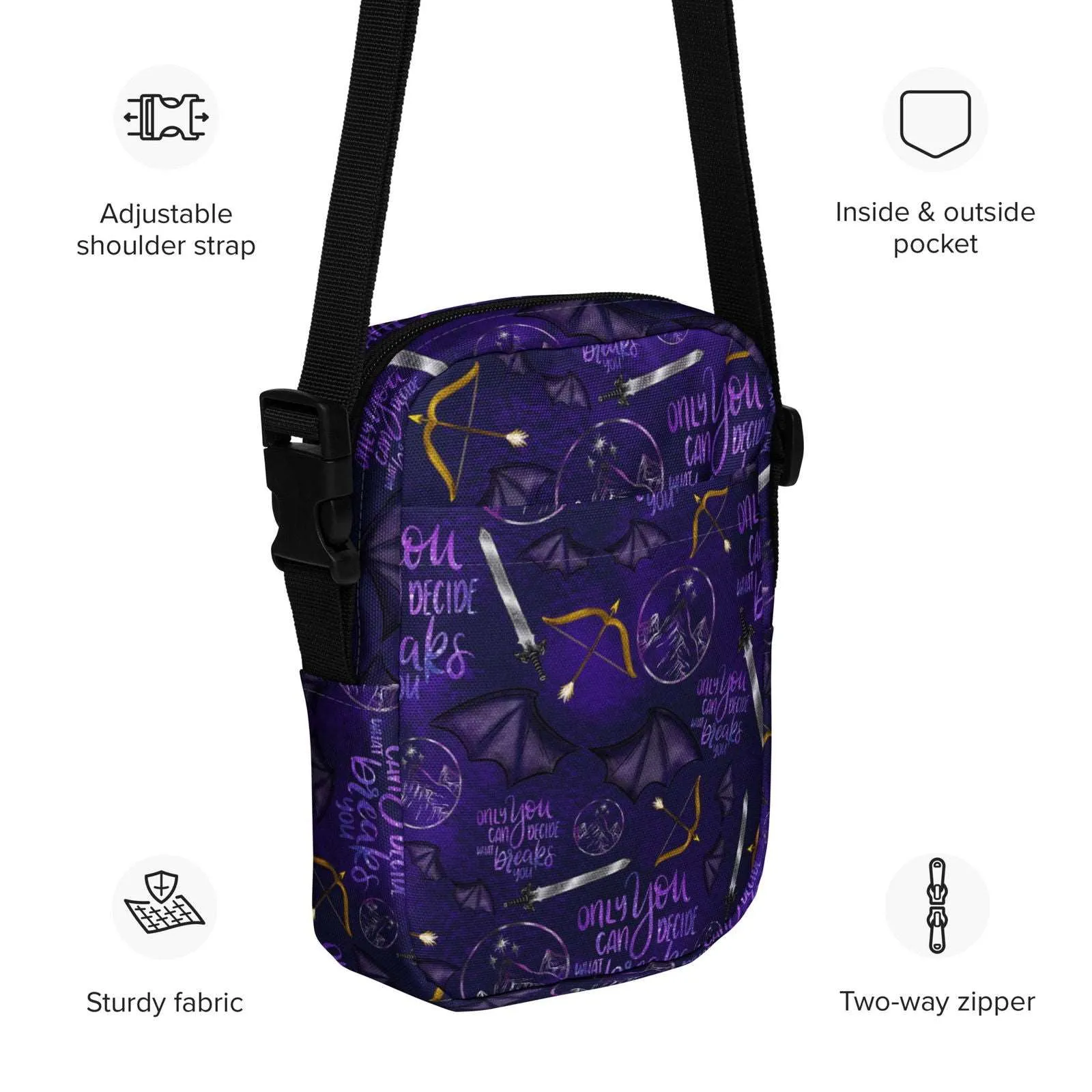 Kindle Crossbody Bag | ACOTAR Night Court | SJM Bookish Merch