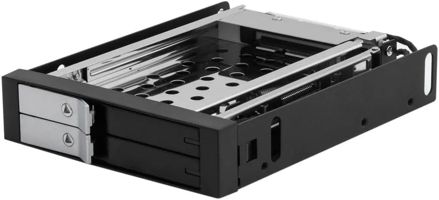 Kingwin SSD/HDD Internal SATA Tray-Less Hot Swap Mobile Rack Cage for Dual 2.5” SSD/HDD. Hard Drive Backplane Enclosure,Support SATA I/II/III & SAS I/II 6 Gbps Performance [Optimized for 2.5” SSD/HDD]