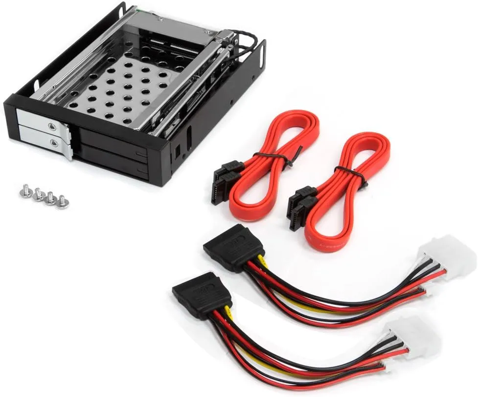Kingwin SSD/HDD Internal SATA Tray-Less Hot Swap Mobile Rack Cage for Dual 2.5” SSD/HDD. Hard Drive Backplane Enclosure,Support SATA I/II/III & SAS I/II 6 Gbps Performance [Optimized for 2.5” SSD/HDD]