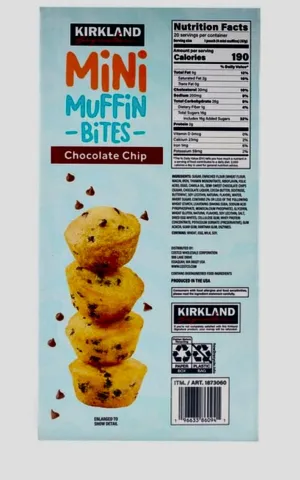 Kirkland Signature Mini Chocolate Chip Muffins, 1.65 oz, 20 Count