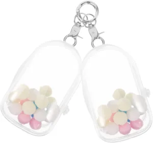 Kisangel 2pcs PVC Doll Display Bag Keychain Hanging Collectibles Cases for Showcasing Protecting Toys
