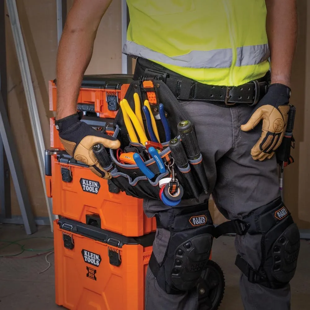Klein Tools 55832MB MODbox Tool Pouch, 8-Pocket Electrician Bag, Quick Attach and Release for Tool Belts and MODBox Rail System