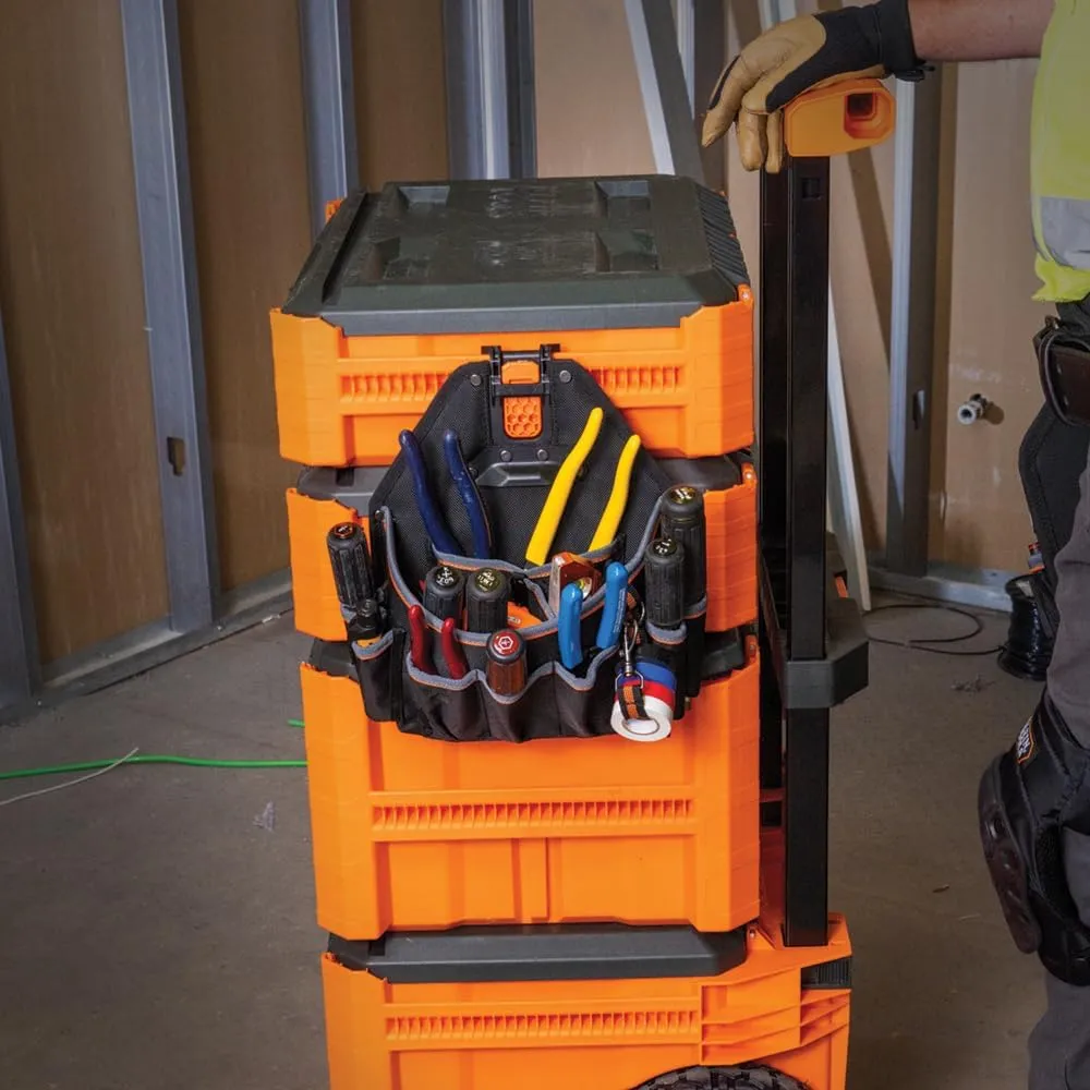 Klein Tools 55832MB MODbox Tool Pouch, 8-Pocket Electrician Bag, Quick Attach and Release for Tool Belts and MODBox Rail System