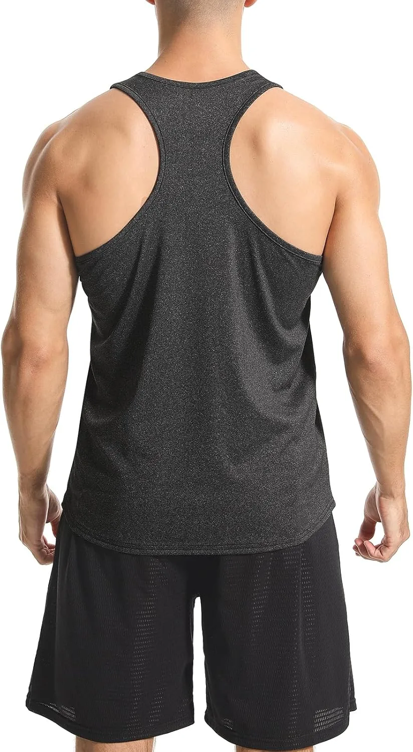 Kniffi Mens 3 Pack Y-Back Workout Tank Tops Quick Dry Running Tank Gym Muscle Sleeveless T Shirts