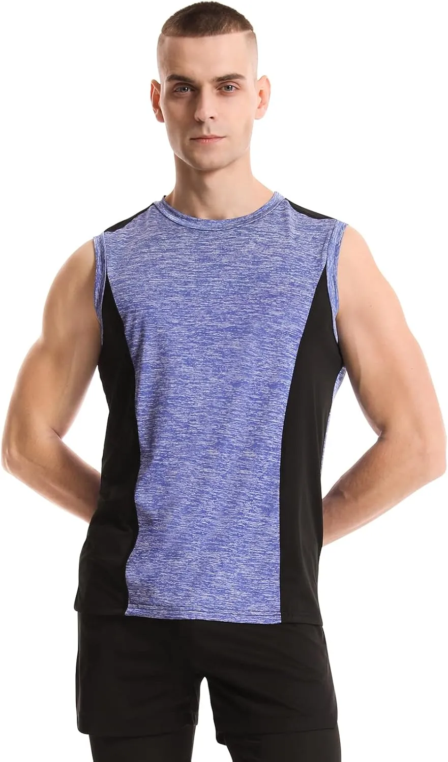 Knuffnee 4 Pack Men's Workout Tank Tops Athletic Gym Muscle Tank Tops Quick Dry Sleeveless T-Shirts