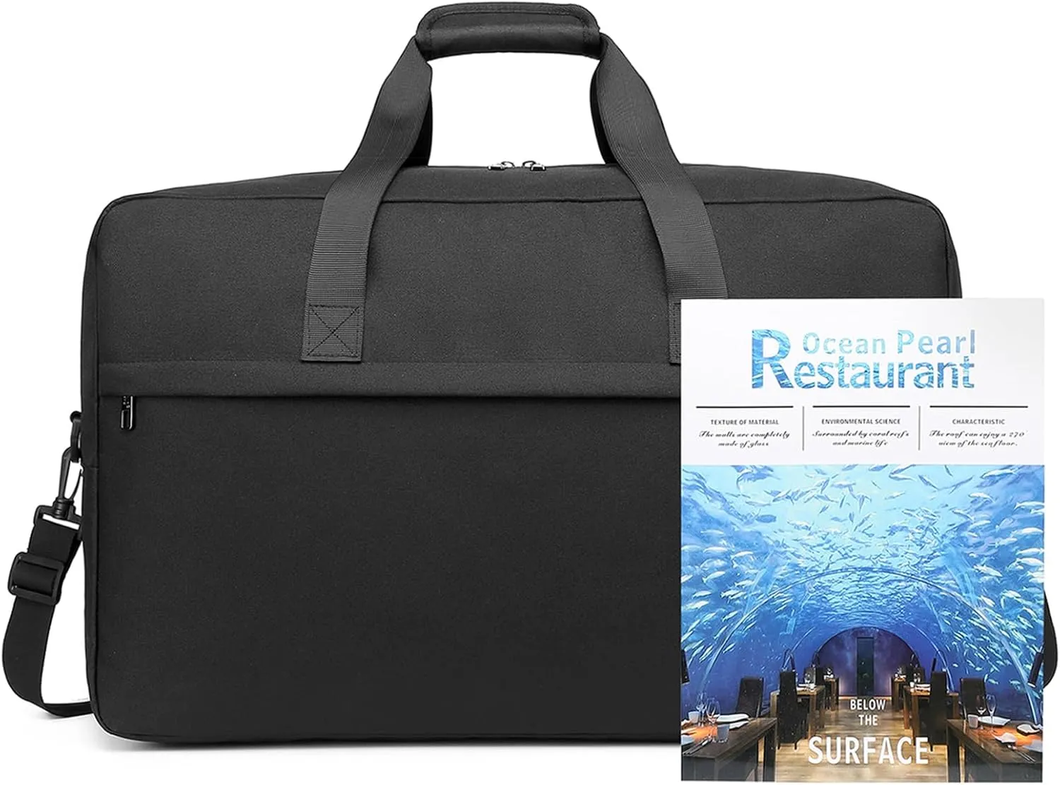 Kono Travel Duffel Bag 48L Large Carry-on Bag Sports Tote Gym Bag Weekender Overnight Bags for Men Women 21.65"x13.78"x9.84" Black