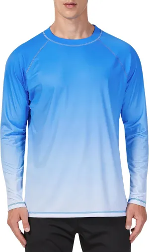 KPSUN Mens Swim Shirts UPF 50  Rash Guard Long Sleeve Sun UV Protection Beach Shirts Quick Dry Fishing T-Shirt