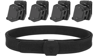 KRYDEX IPSC USPSA IDPA 3-Gun Shooting Belt & 4 pcs Speed Pistol Mag Pouches
