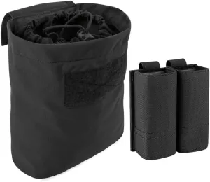 KRYDEX Molle Dump Pouch Roll-Up and Double Pistol Mag Pouches Black