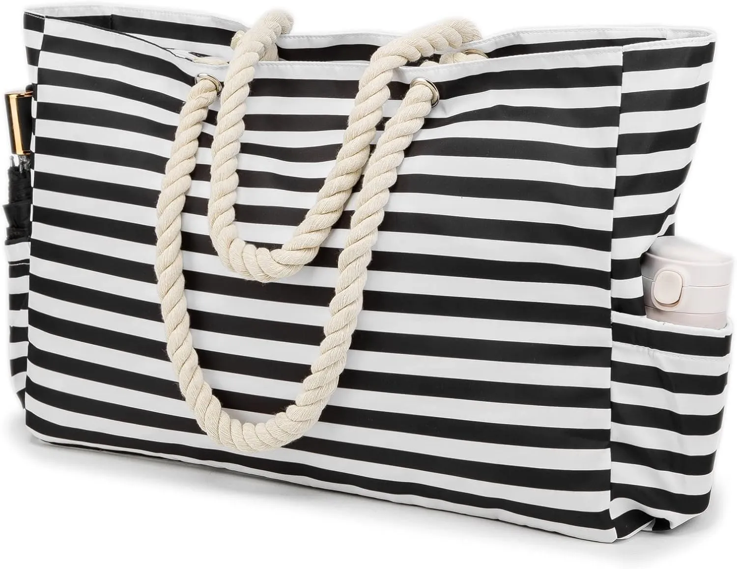 KUAK Beach Bag, Large Beach Bags for Women Waterproof Sandproof Beach Tote Bag with Zipper and Pockets for Pool Family