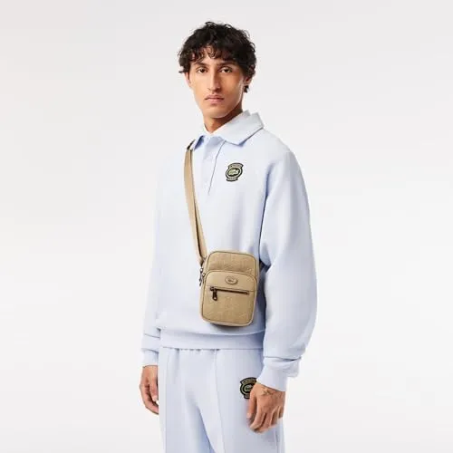 Lacoste Men's Small Crossover Bag, Pink Madras/Bear Cub-Navy Blue-Archipelago-Antirrhinum-Camouflage, One