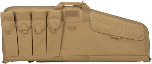 Lancer Tactical Double Nylon Rifle Case Tactical Single Scoped Soft Rifle Bag with Multiple Magazine Holder Pouch, Lockable Zipper (Color: Tan)