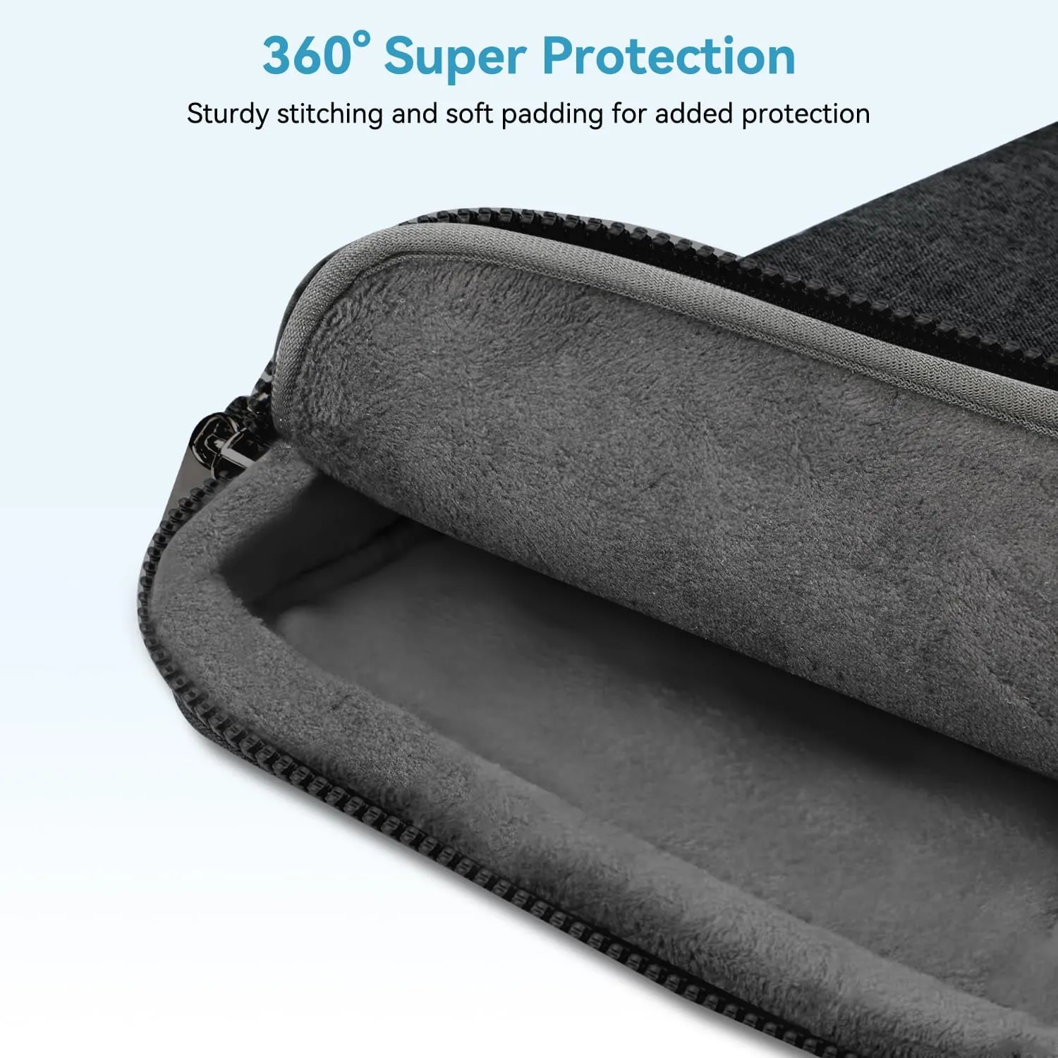 LANDICI 360° Protective Laptop Bag Case 14-15 Inch with Shoulder Strap & Handle, Waterproof Computer Sleeve Cover for MacBook Air/Pro 15, Chromebook 14, Slim Briefcase for Men Women, Black