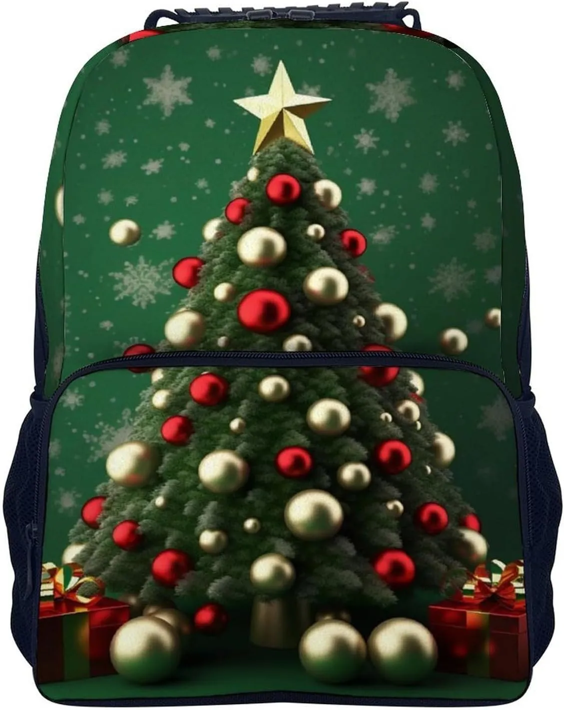 Laptop Backpack Round Ball Christmas Tree Daypack Computer Bag Travel Laptop Bag Casual Nurse Bag for Women Men
