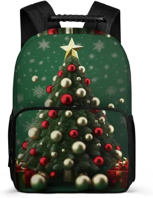 Laptop Backpack Round Ball Christmas Tree Daypack Computer Bag Travel Laptop Bag Casual Nurse Bag for Women Men