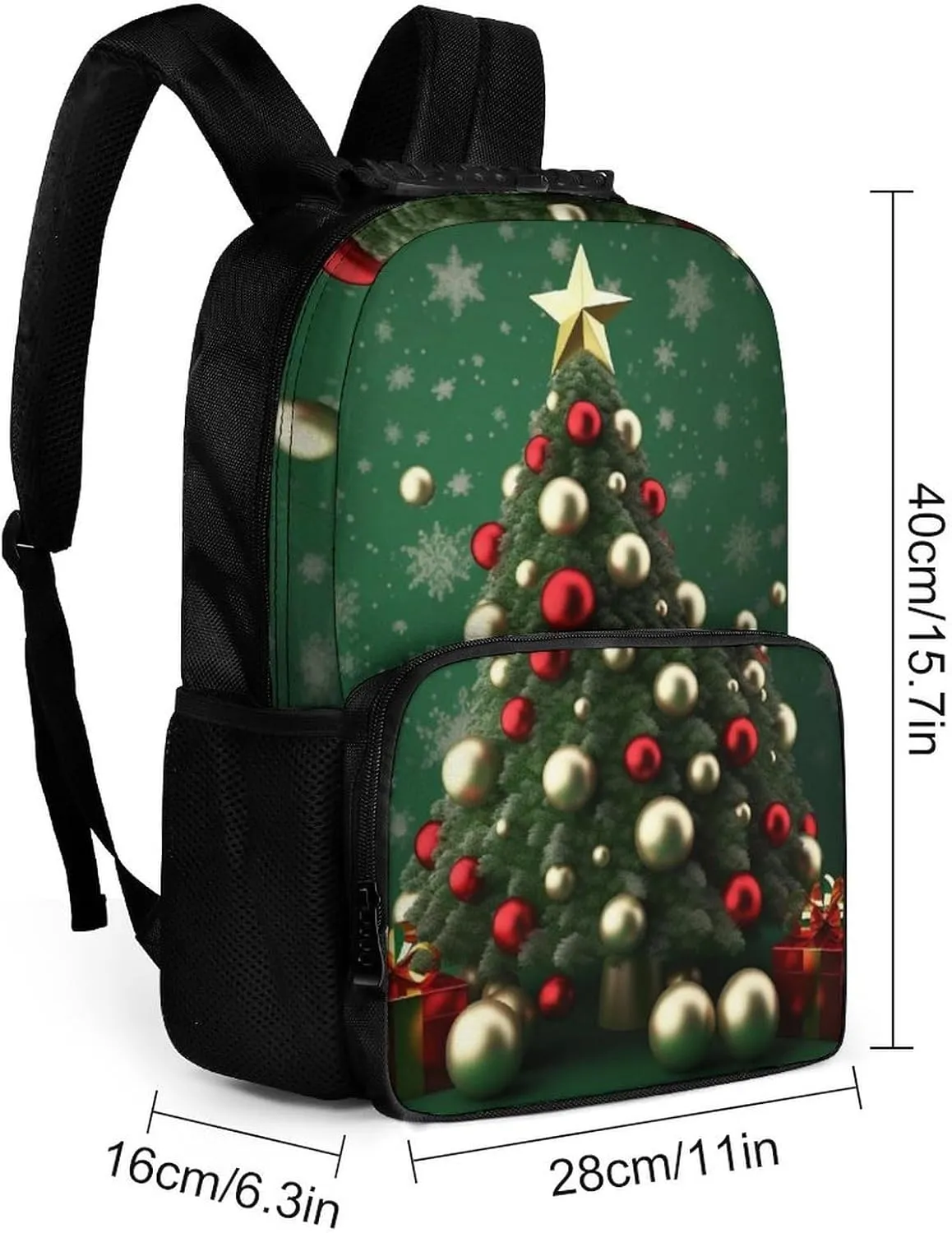 Laptop Backpack Round Ball Christmas Tree Daypack Computer Bag Travel Laptop Bag Casual Nurse Bag for Women Men