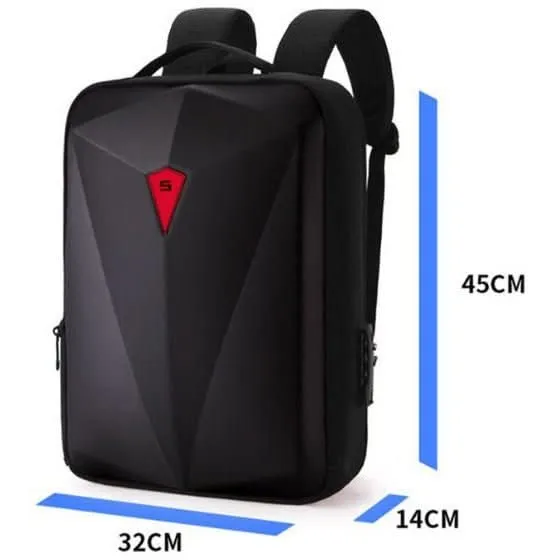 Laptop Backpack with Hardcase   USB Charging Port | Water Resistant