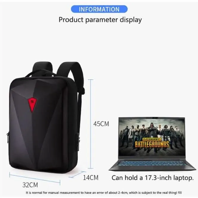 Laptop Backpack with Hardcase   USB Charging Port | Water Resistant