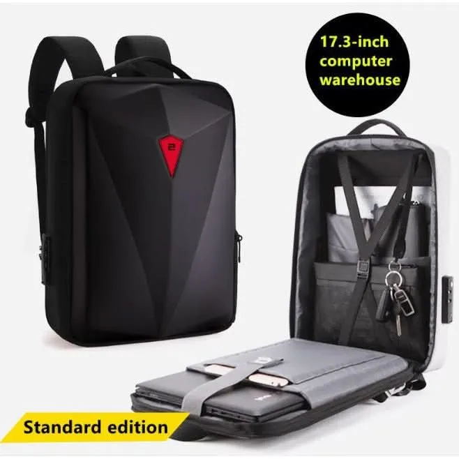 Laptop Backpack with Hardcase   USB Charging Port | Water Resistant
