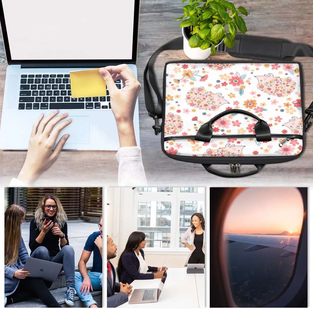 Laptop Bag 13-15 Inch Laptop Sleeve Case for Men Women Briefcase Messenger Bag Computer Shoulder Bag for Travel Work