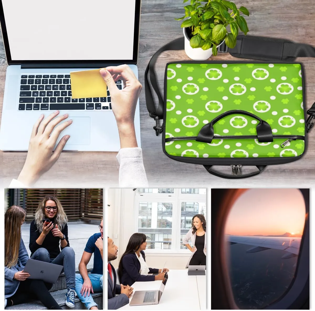 Laptop Bag Case Shoulder Messenger Carrying Bag 13 14 15 Inch Waterproof Computer Sleeve Cover