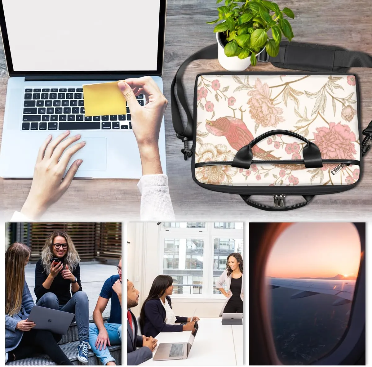 Laptop Bag Case Shoulder Messenger Carrying Bag 13 14 15 Inch Waterproof Computer Sleeve Cover