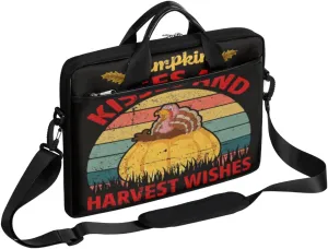 Laptop Bag Case Sleeve Fall Pumpkin Turkey,Table Laptop Shoulder Messenger Bag Thanksgiving Day for 14 14.5 Inch Computer