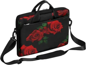 Laptop Bag Case Sleeve Red Rose Flower,Table Laptop Shoulder Messenger Bag Spring Floral for 14 14.5 Inch Computer