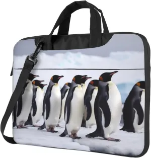 Laptop Bag for Women Men Computer Bag Laptop Briefcase Antarctica Penguins Laptop Shoulder Bag Work Bag for Travel