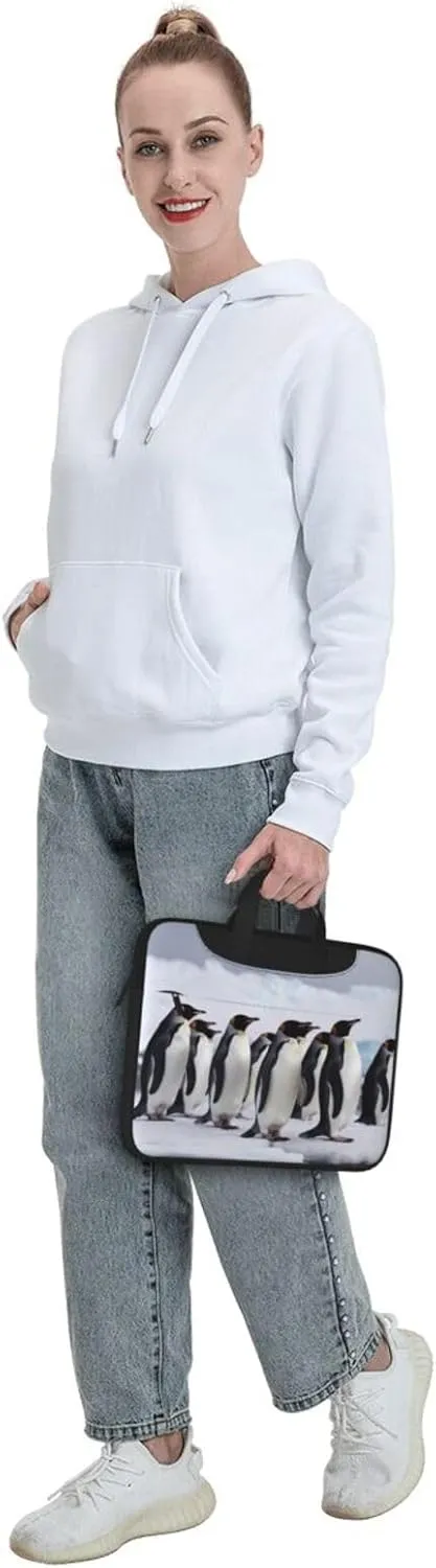 Laptop Bag for Women Men Computer Bag Laptop Briefcase Antarctica Penguins Laptop Shoulder Bag Work Bag for Travel