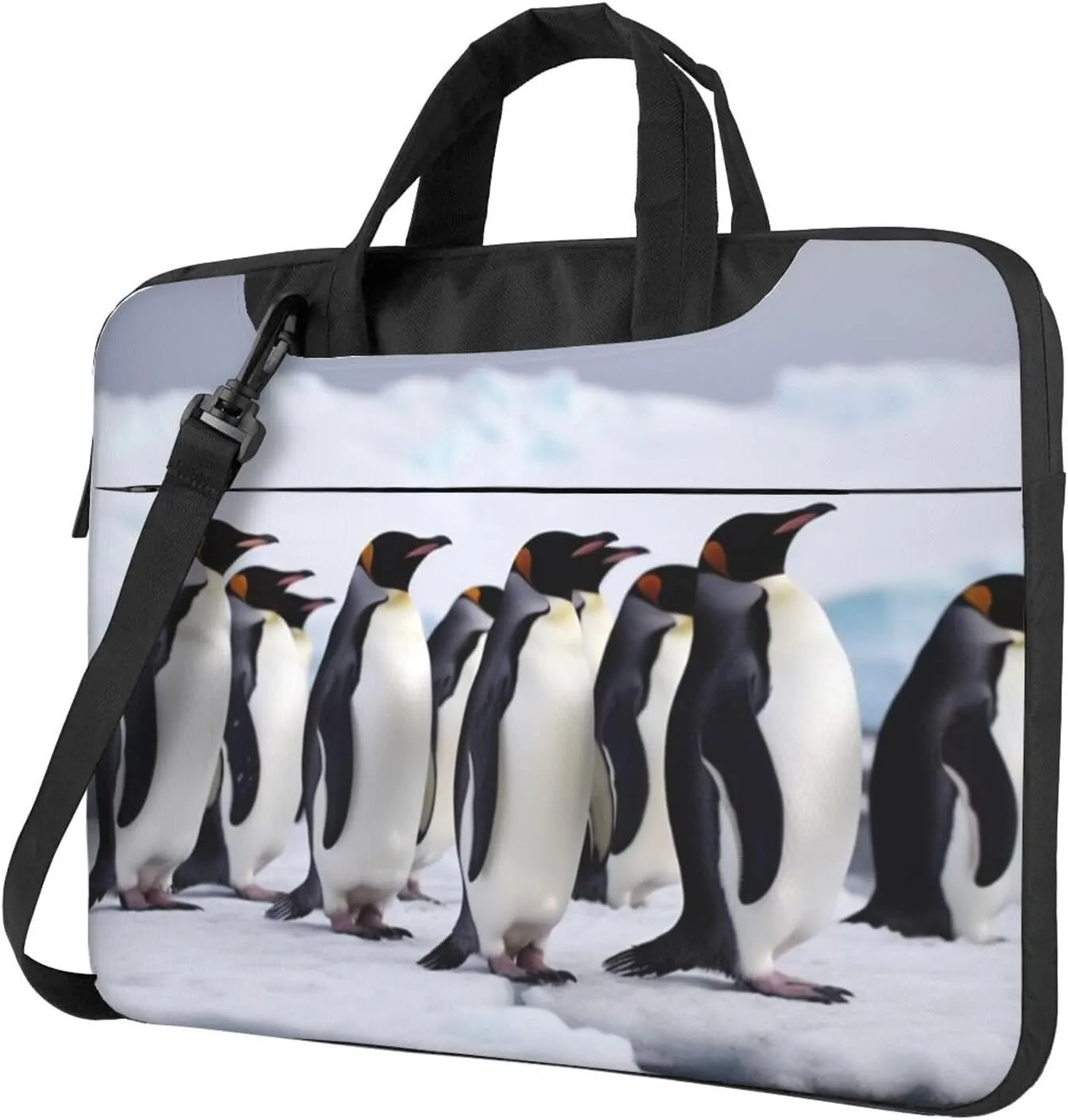 Laptop Bag for Women Men Computer Bag Laptop Briefcase Antarctica Penguins Laptop Shoulder Bag Work Bag for Travel
