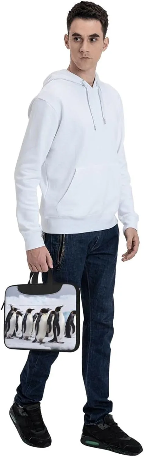 Laptop Bag for Women Men Computer Bag Laptop Briefcase Antarctica Penguins Laptop Shoulder Bag Work Bag for Travel