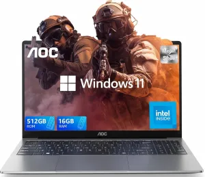 Laptop Computer 15.6" Full HD IPS Display Laptop with N97 Processor(Up to 3.6GHz)Work Laptops 16GB RAM 512GB SSD Windows 11 Laptop Business Computer Light&Thin, Metal Shell, Webcam, Type-C, USB3.2