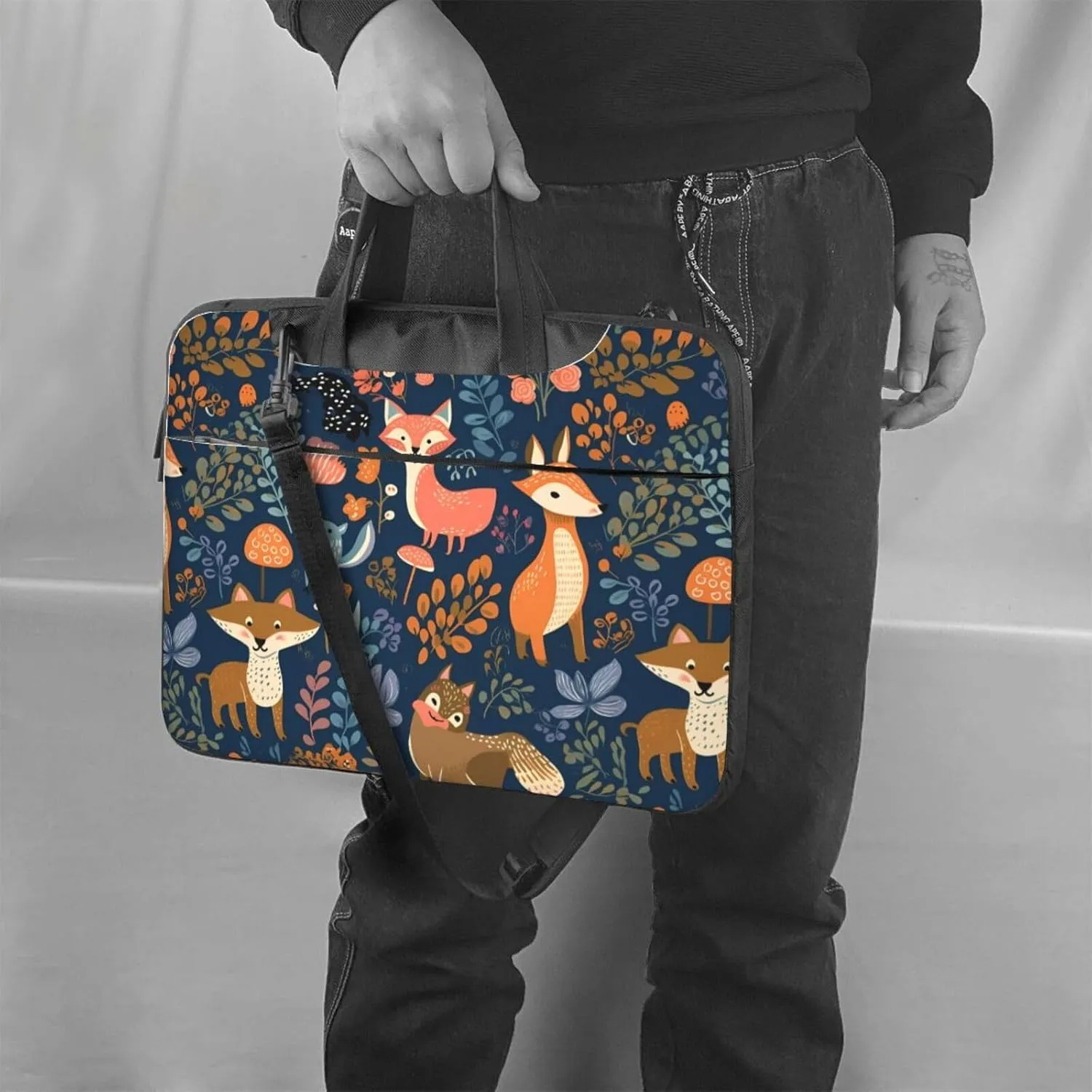 Laptop Crossbody Bag fit,Funny Pumpkin Laptop Briefcase, Suitable for teachers students Office Workers