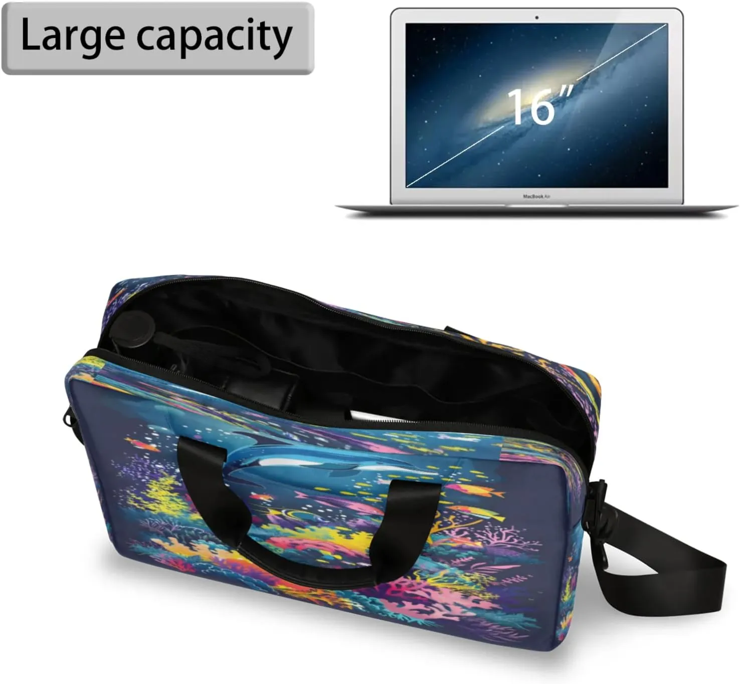 Laptop Shoulder Bag Compatible with Handle, Messenger Shoulder Case for Laptop or Tablet, Laptop Carrying Case