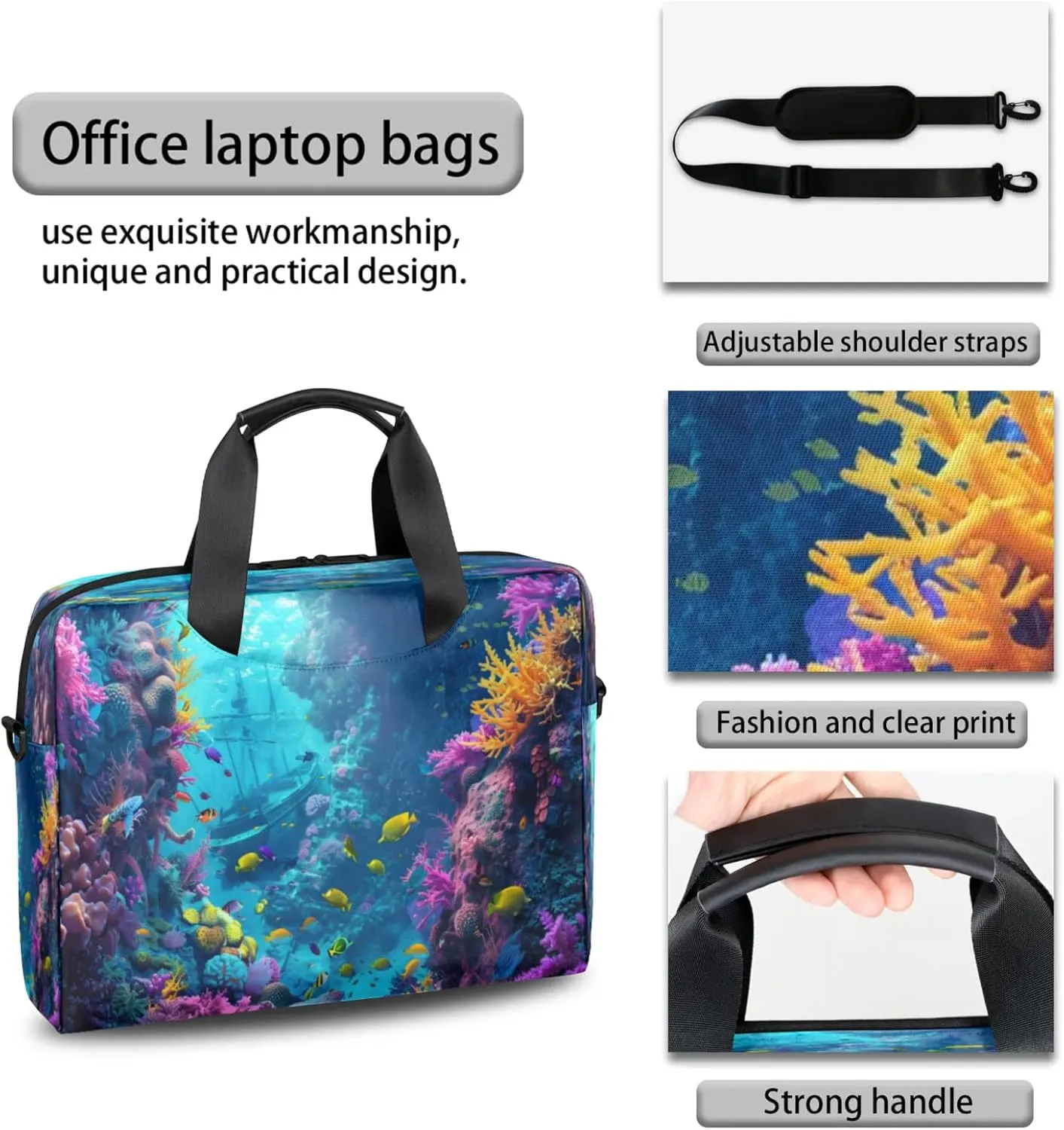 Laptop Shoulder Bag Compatible with Handle, Messenger Shoulder Case for Laptop or Tablet, Laptop Carrying Case