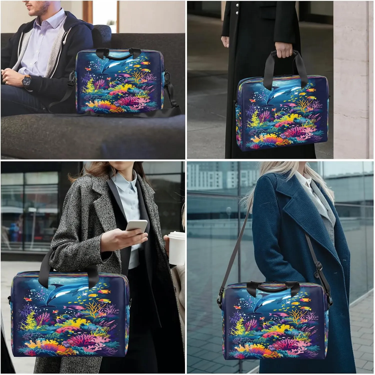 Laptop Shoulder Bag Compatible with Handle, Messenger Shoulder Case for Laptop or Tablet, Laptop Carrying Case