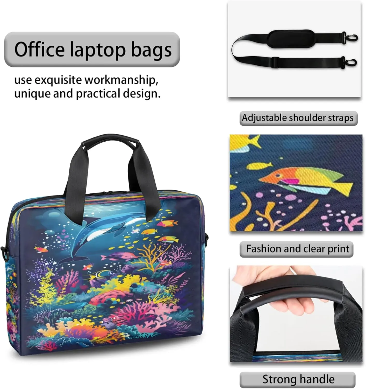 Laptop Shoulder Bag Compatible with Handle, Messenger Shoulder Case for Laptop or Tablet, Laptop Carrying Case