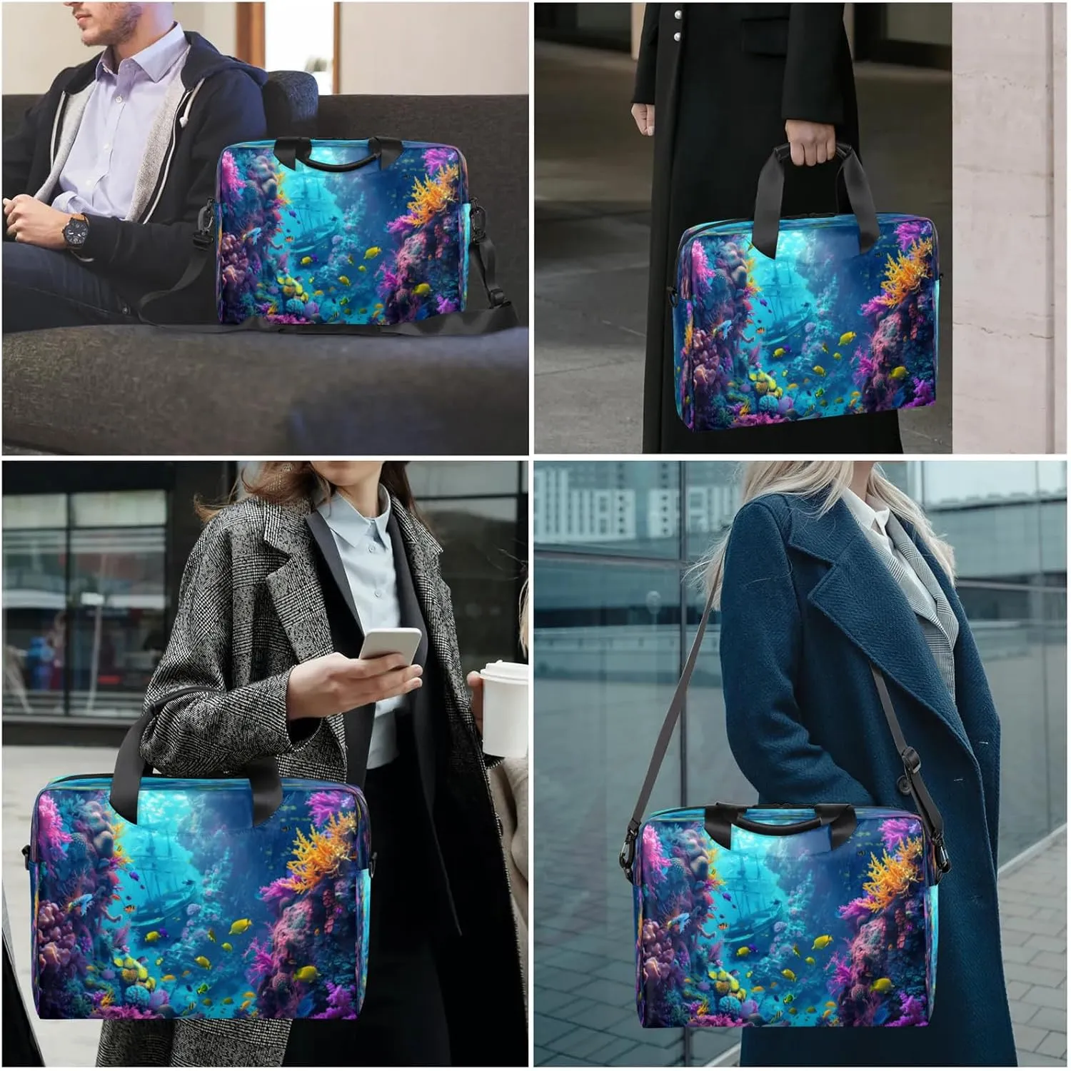 Laptop Shoulder Bag Compatible with Handle, Messenger Shoulder Case for Laptop or Tablet, Laptop Carrying Case