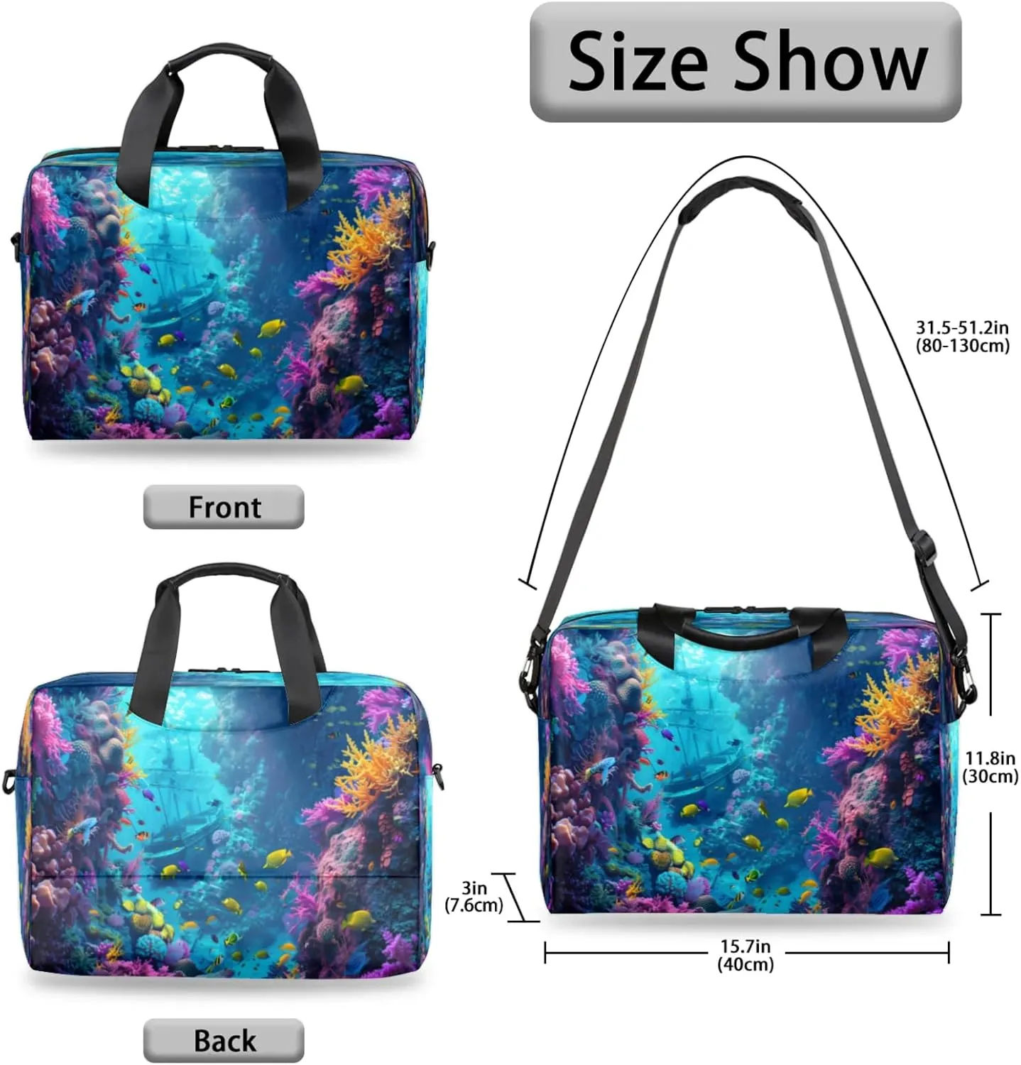Laptop Shoulder Bag Compatible with Handle, Messenger Shoulder Case for Laptop or Tablet, Laptop Carrying Case